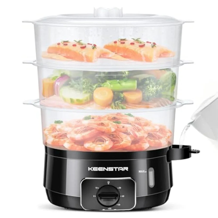 Electric Food Steamer 13.7QT 3-Tier BPA-Free 800W