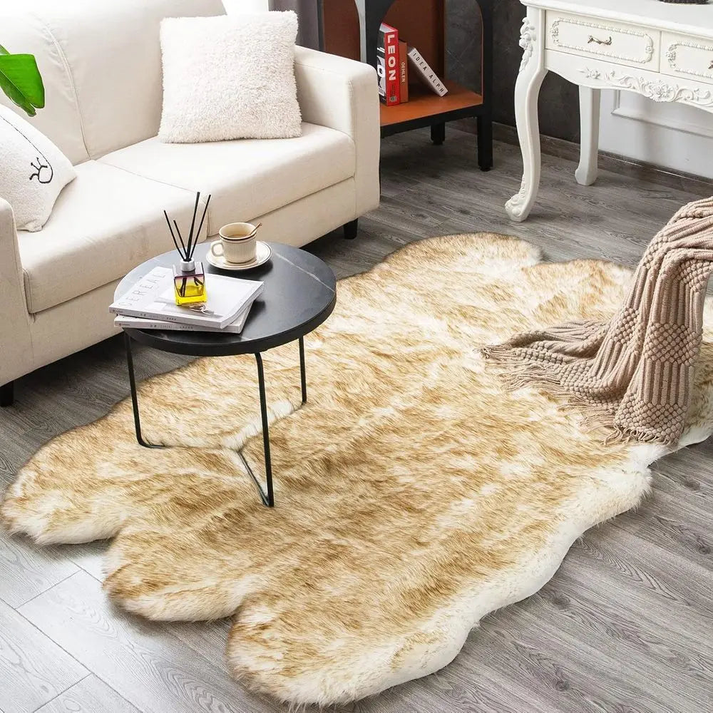 4x6 White Faux Sheepskin Soft Fluffy