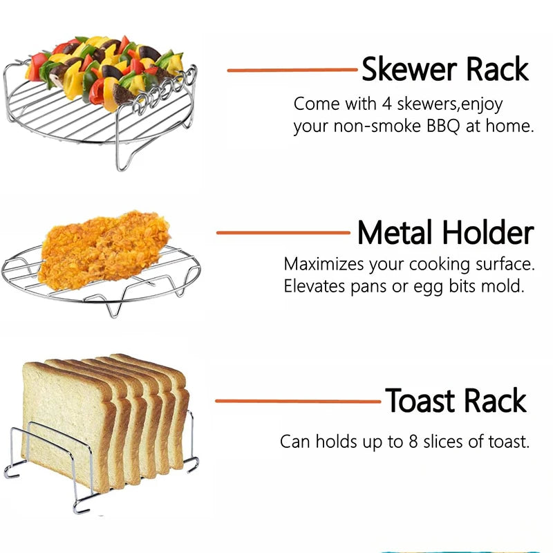 Air Fryer Baking Rack Metal Square/Round/Rectangle