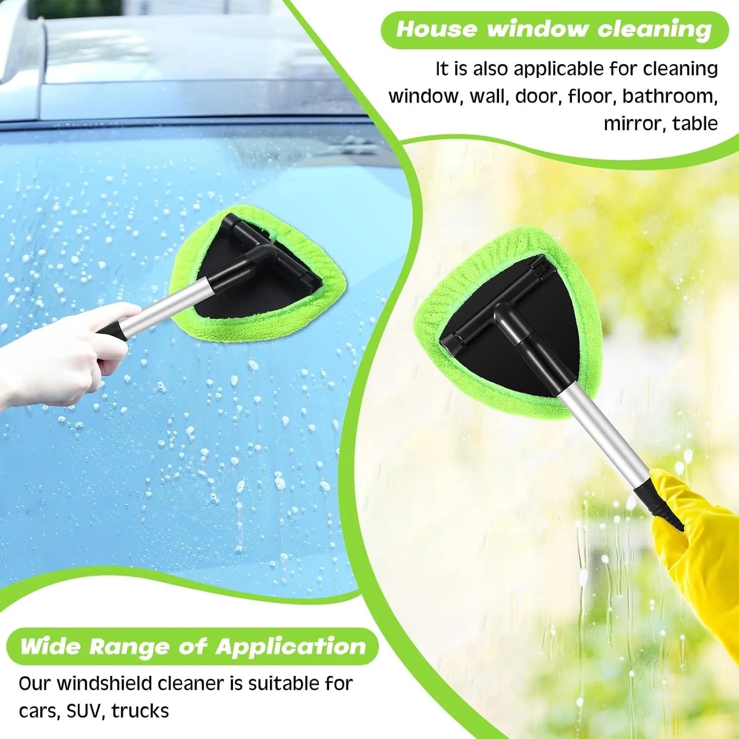 Windshield Cleaning Tool, Extendable Handle