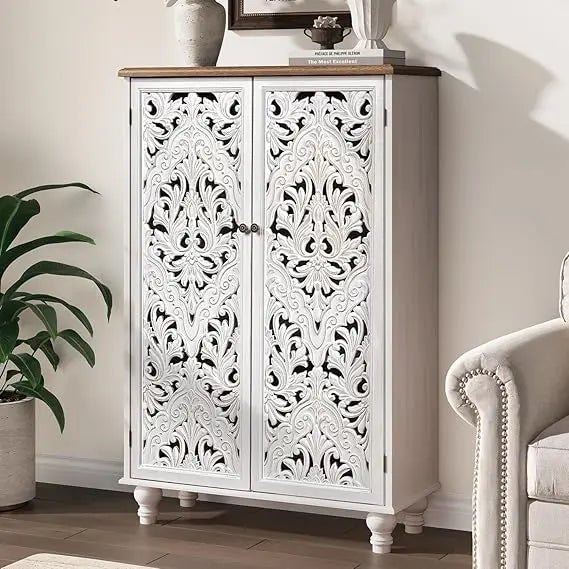 Tall Storage Cabinet with Doors and Shelves