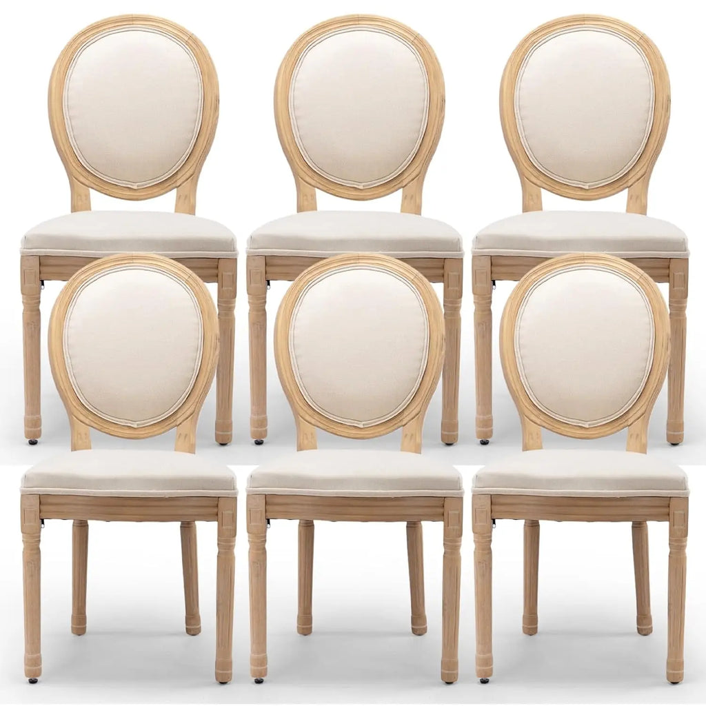 6 Upholstered French Country Oval