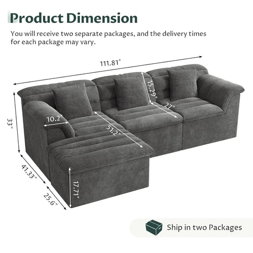 112" Modular Cloud Sectional