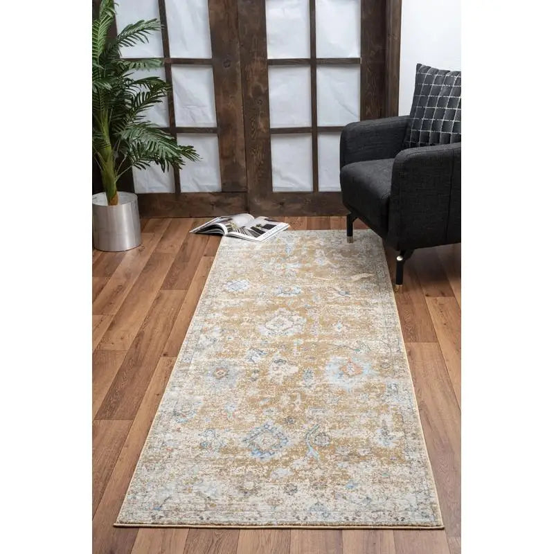 5'3"x7'3" Elegant Gold/Blue