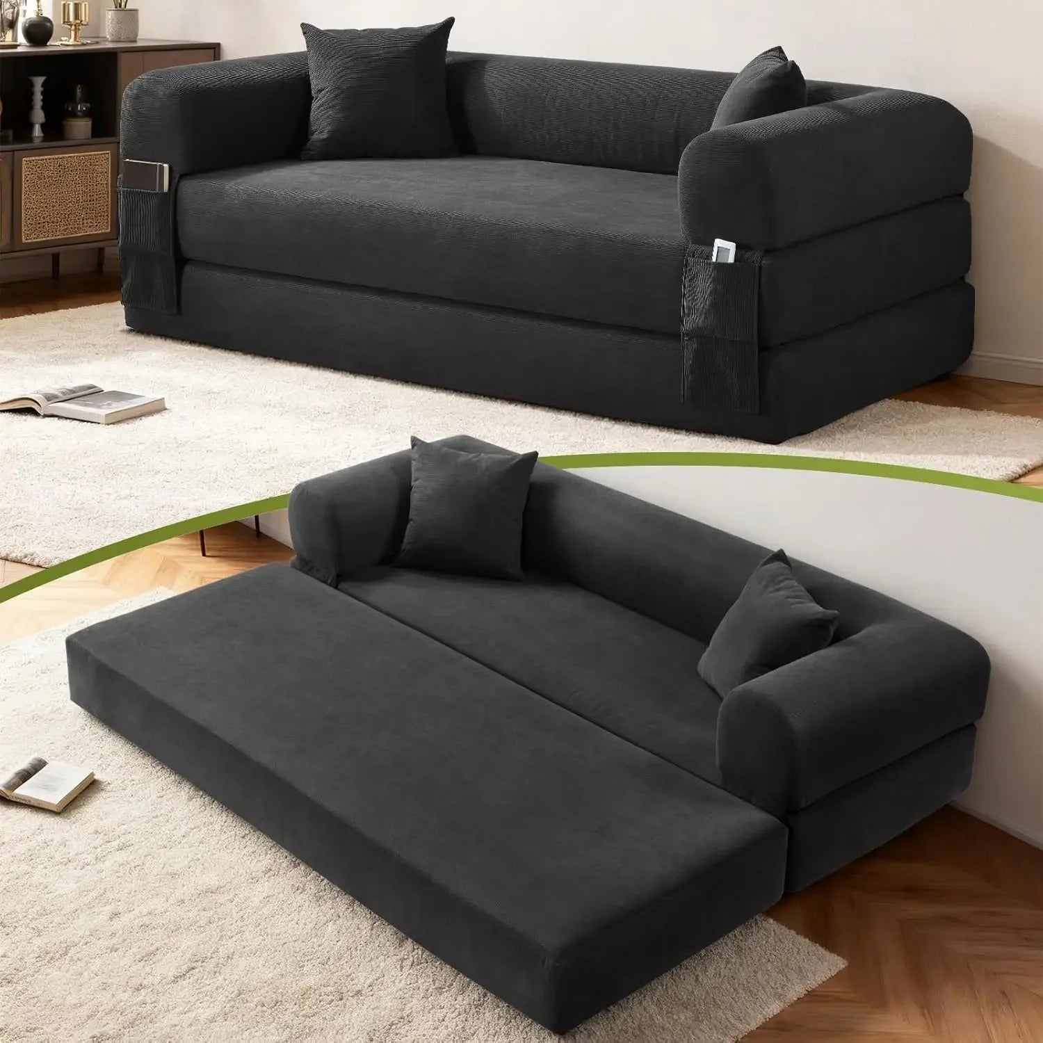 80" Corduroy Queen Sleeper Sofa
