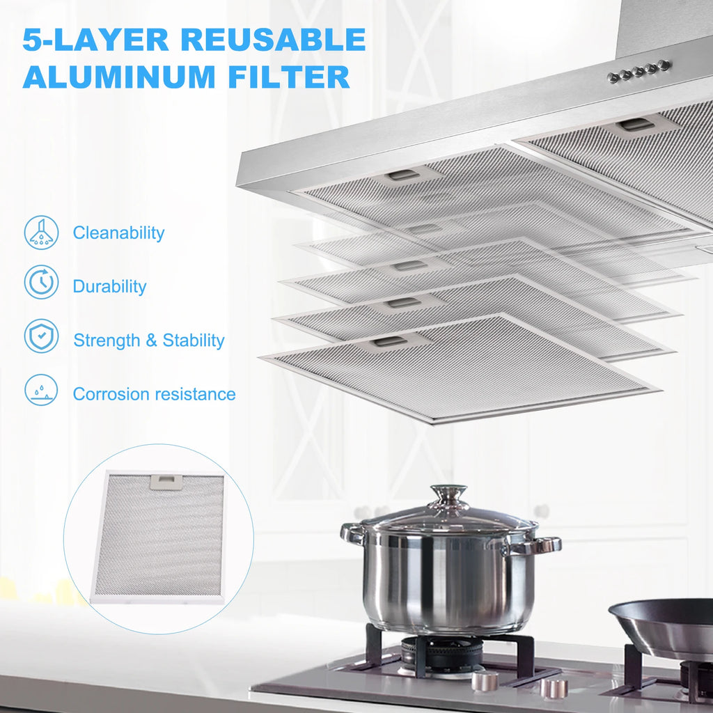 30" Stainless Range Hood 430CFM Wall Mount
