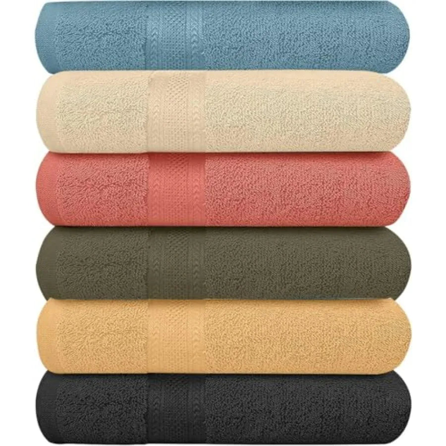 6 Pack Bath Towels Set 27 x 54