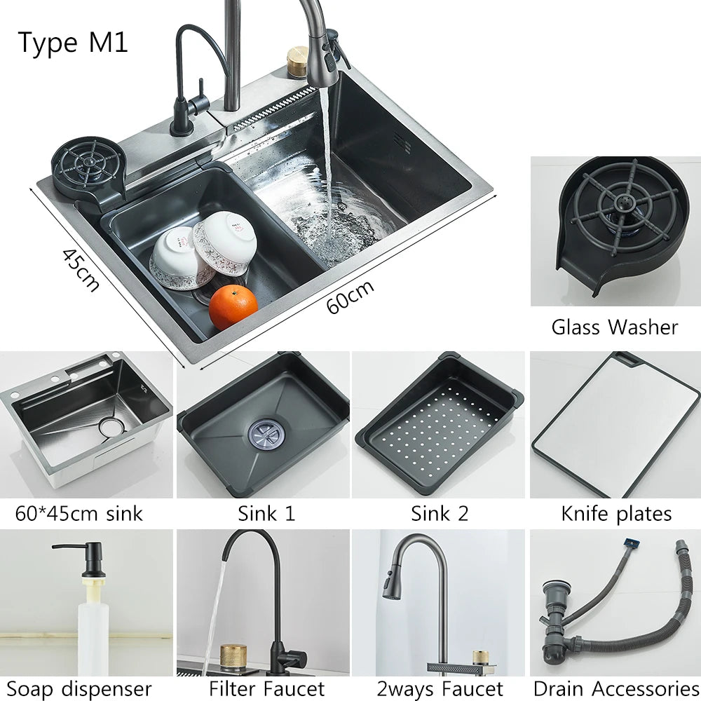 Waterfall Large Single Digital Display Faucet