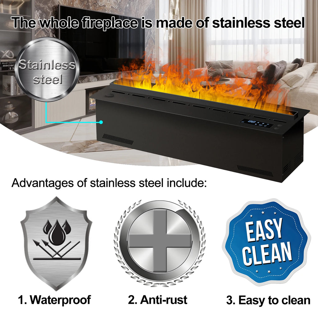 water vapor fireplace, 3D flame effect