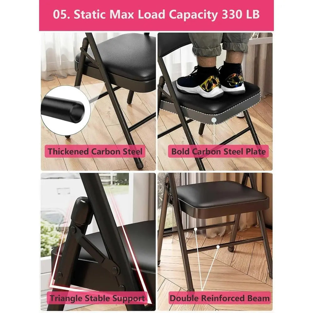 Black Metal Stackable Indoor/Outdoor