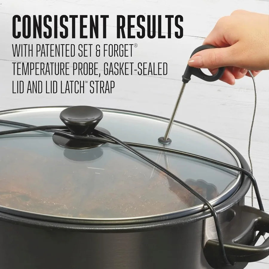2in1 XL Programmable Slow Cooker Electric Indoor Smoker
