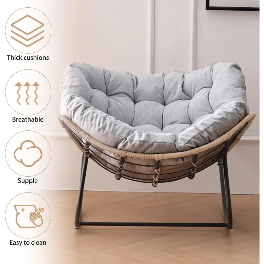 Oversized Wicker Egg Chair w/Cushion