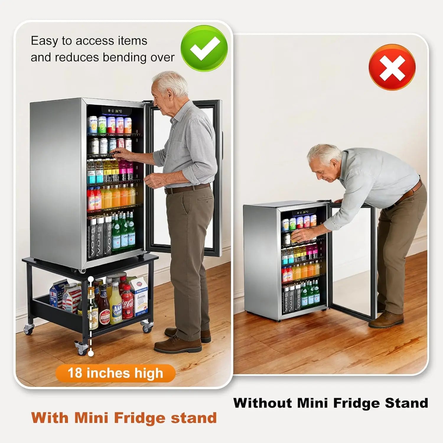 150# Mini Fridge Stand W/Storage/Wheels