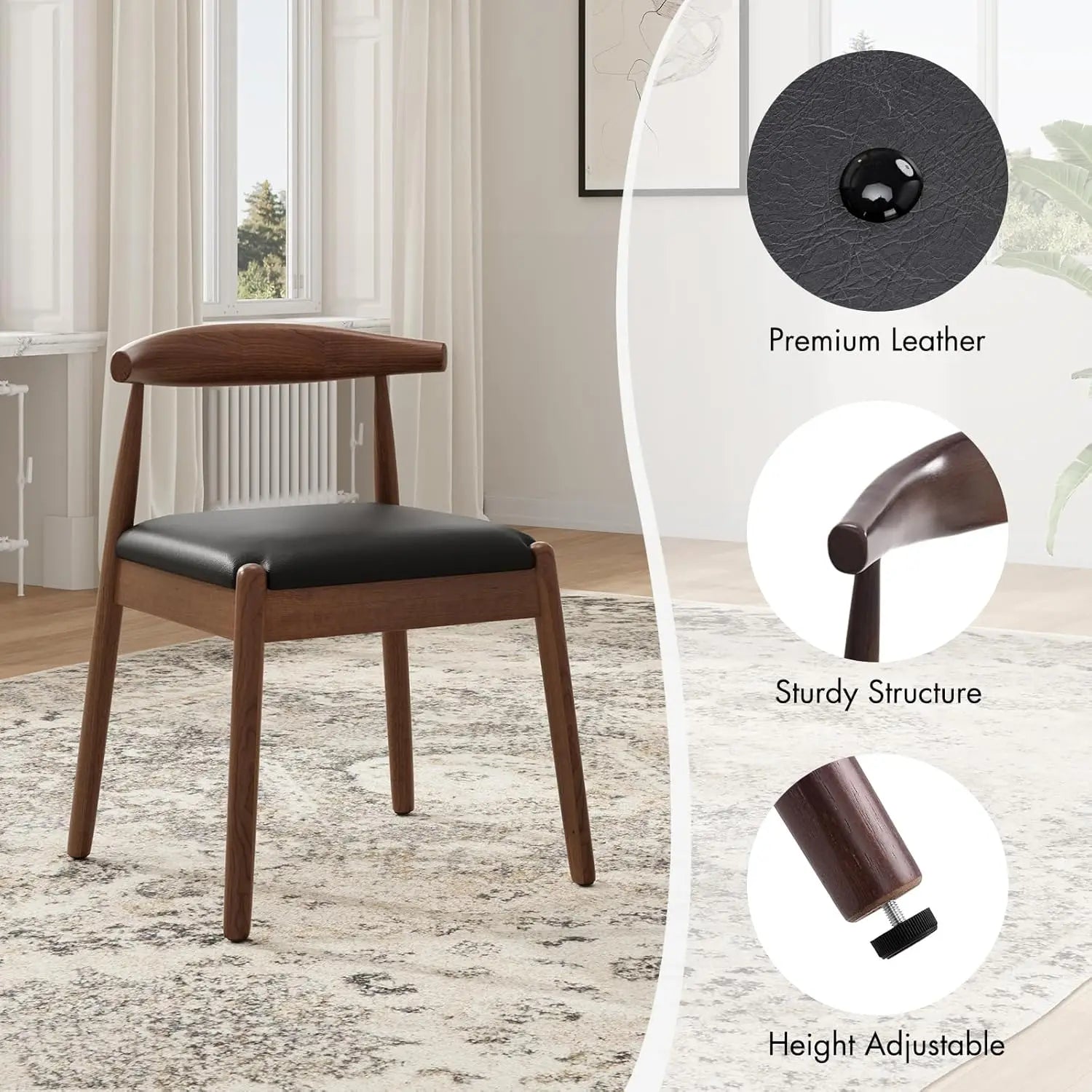 2 Mid-Century Modern w/Solid Wood Legs