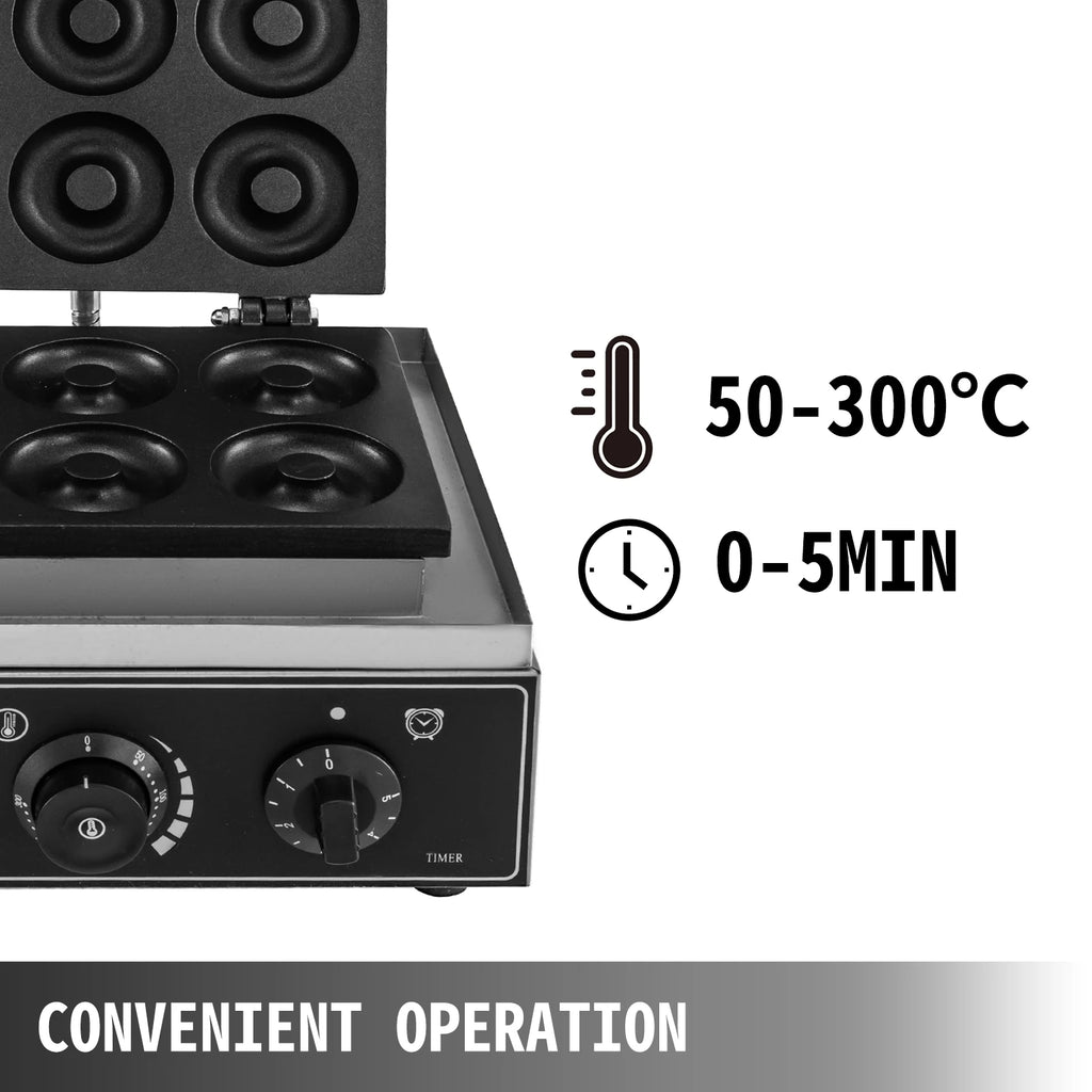 6 Hole Electric Sweet Donut Maker Stainless Commercial
