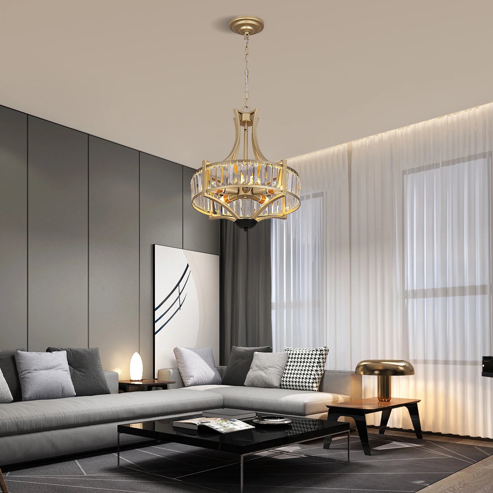 Luxury Gold & Crystal Chandelier