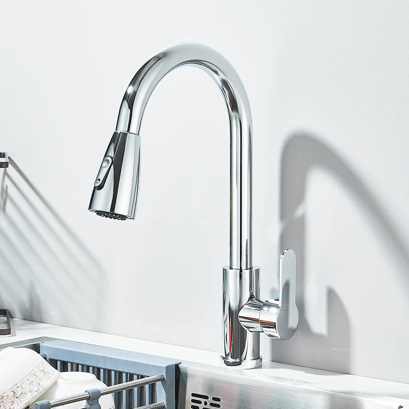 Brushed Nickel Flexible Pull Out Nozzle