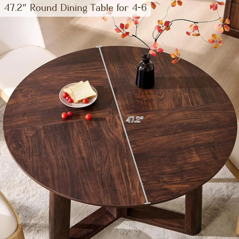 47" Round w/Triangular Pedestal Base