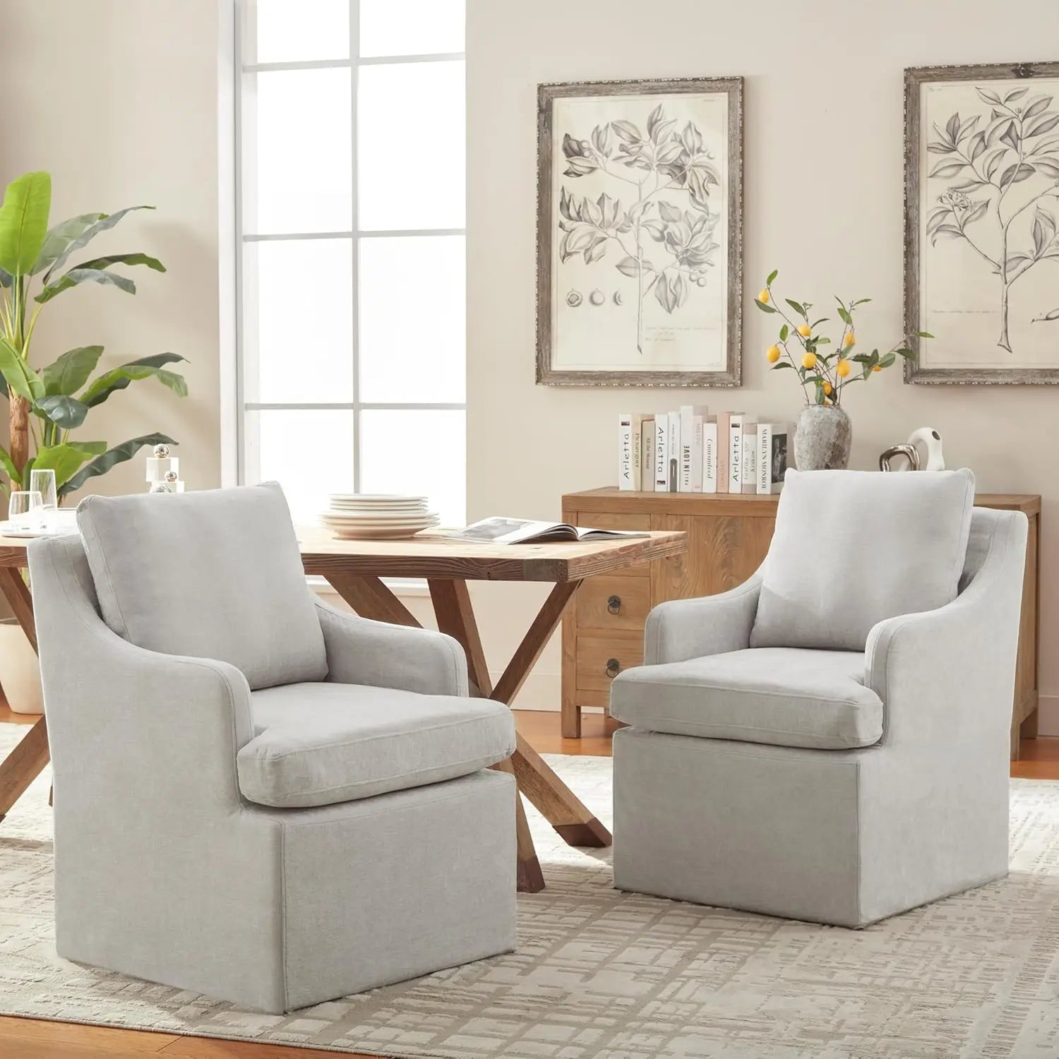 2 Upholstered W/4 Casters