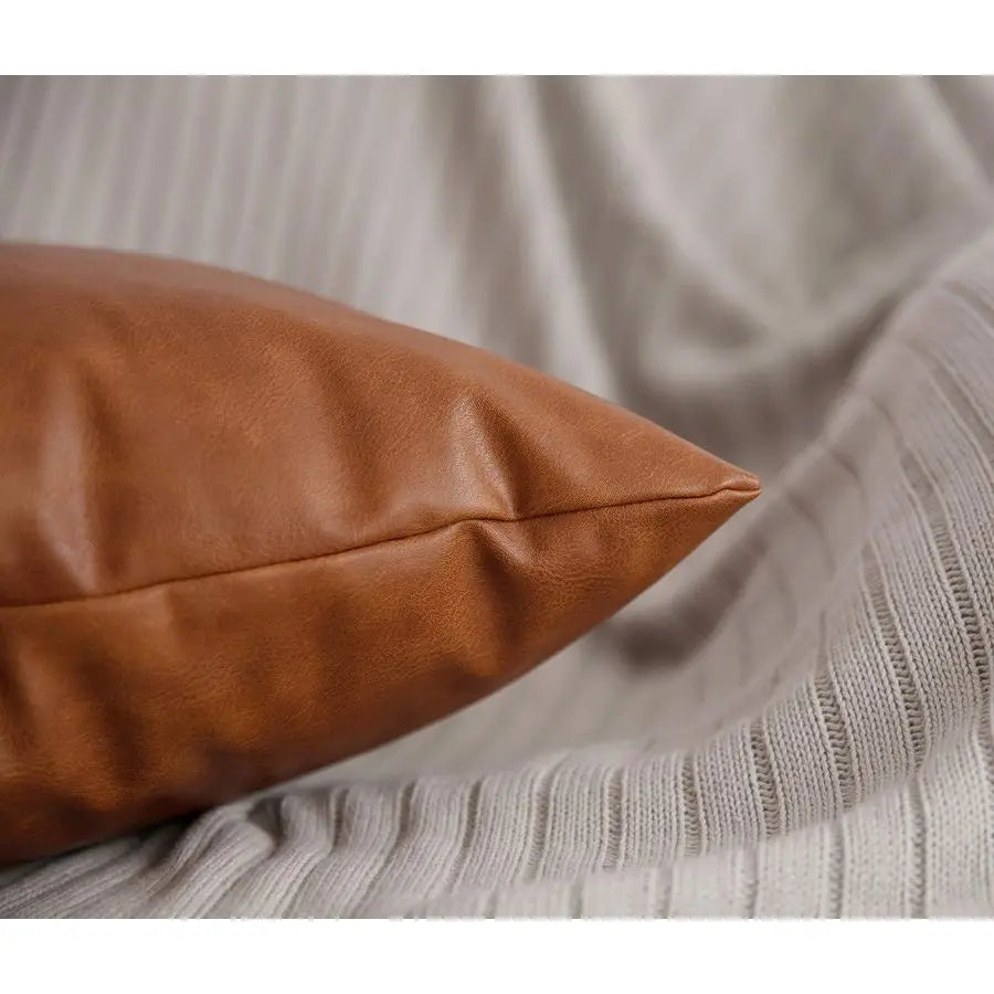 2 Leather Pillow Covers 22x22