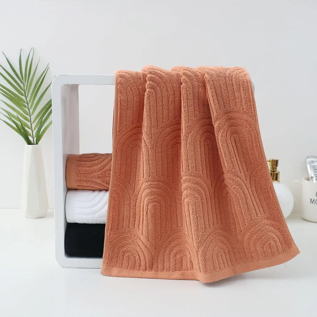 2 Striped Cotton Bath Towels
