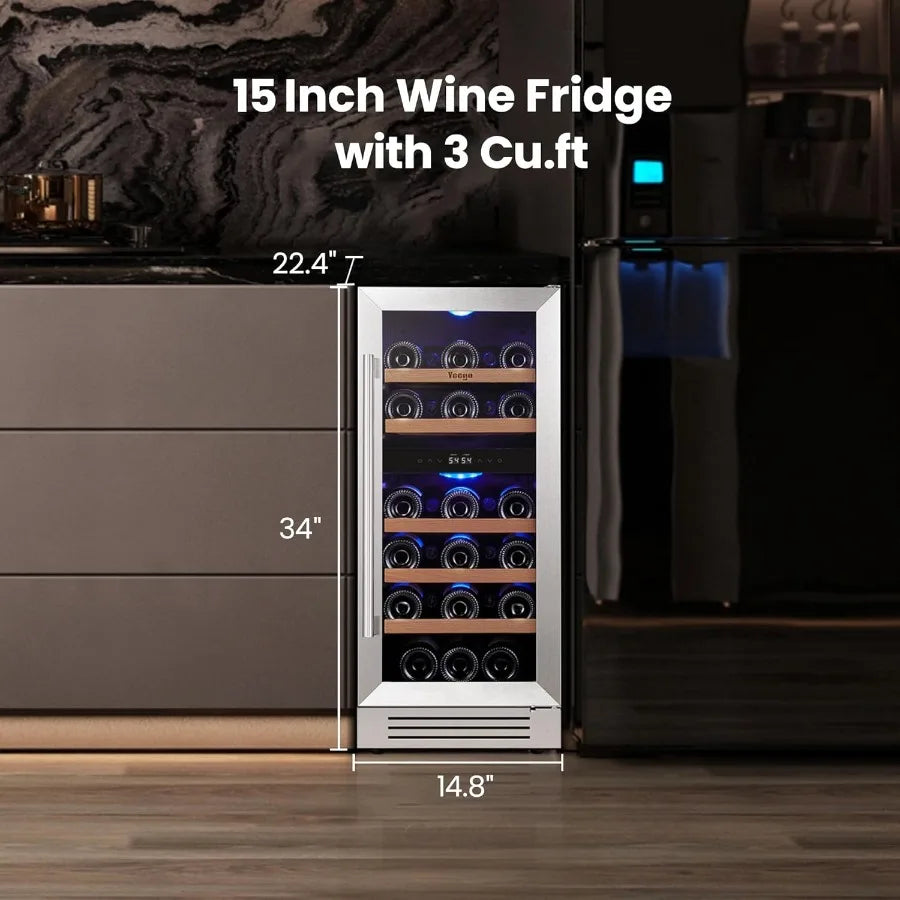 15" Dual Zone Wine Fridge 28 Bottle Capacity
