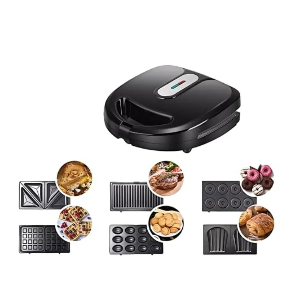 6 in 1 Waffle/Sandwich Maker Removable Plates
