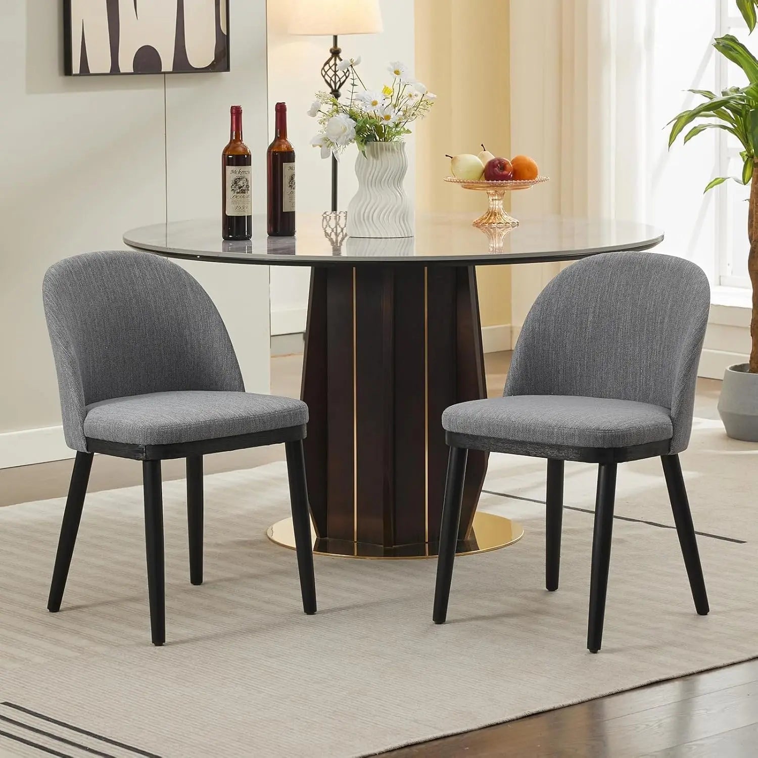 2 Modern Linen Upholstered