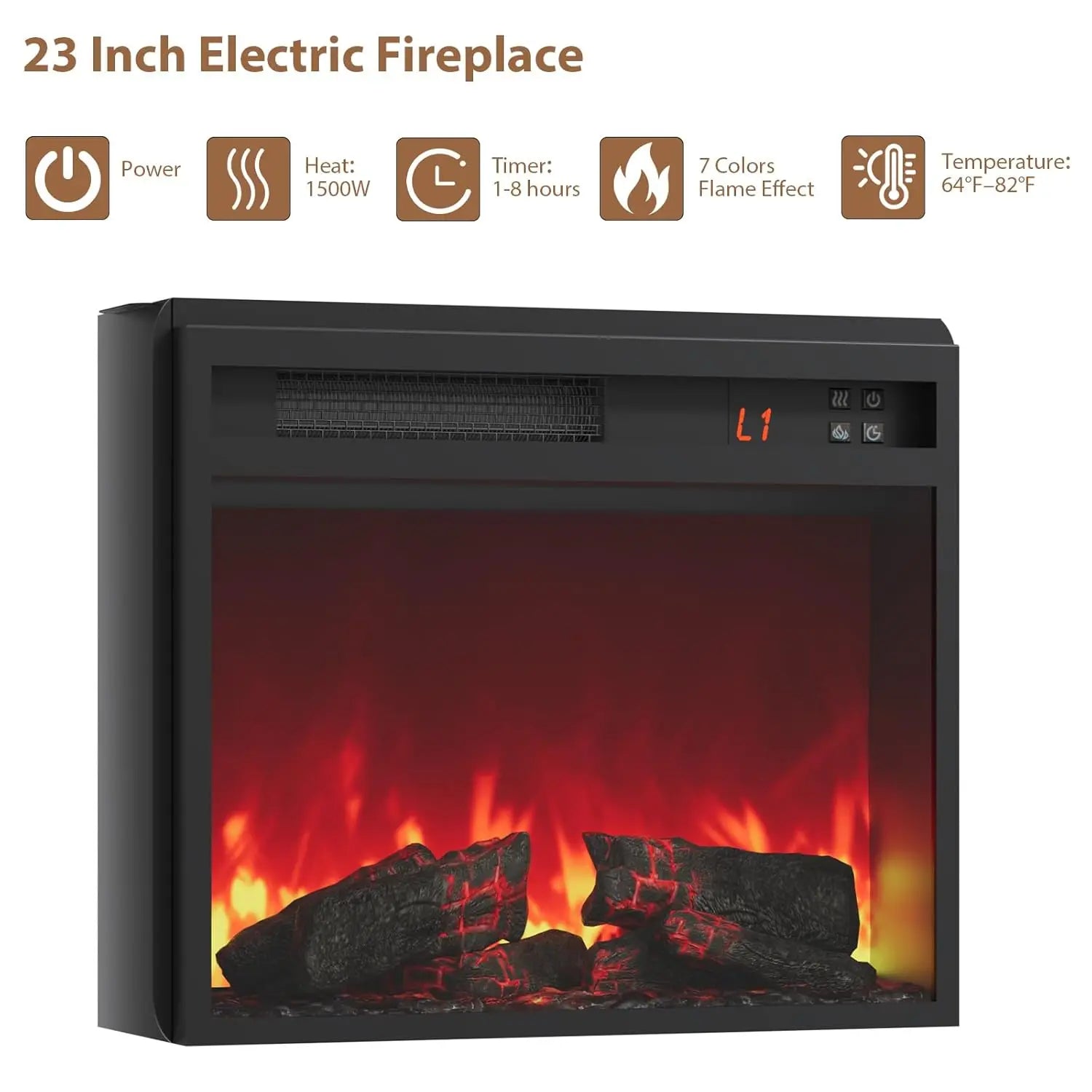 Electric Fireplace TV Stand, 70"