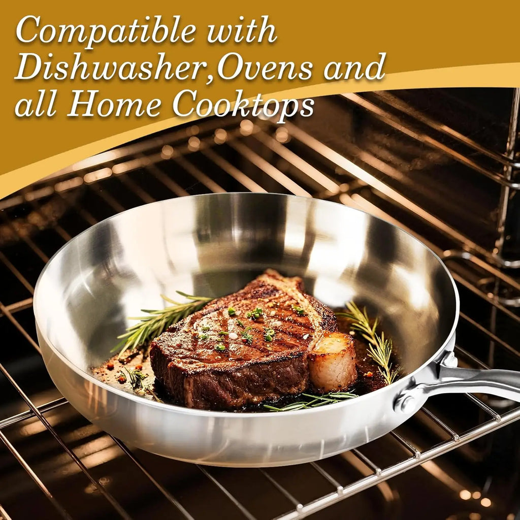 Tri-Ply Stainless Frying Pan – 12" Heavy Duty