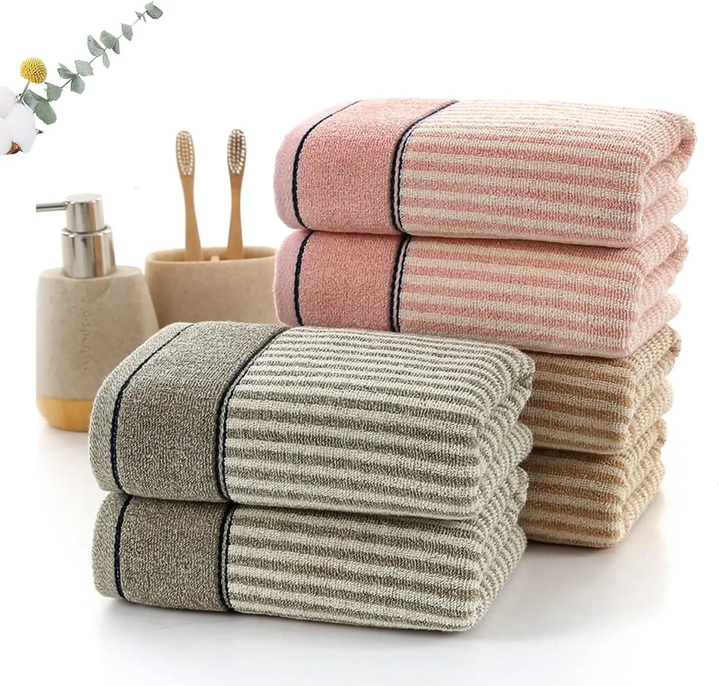 Striped Bath Towel Set/Hand Towels