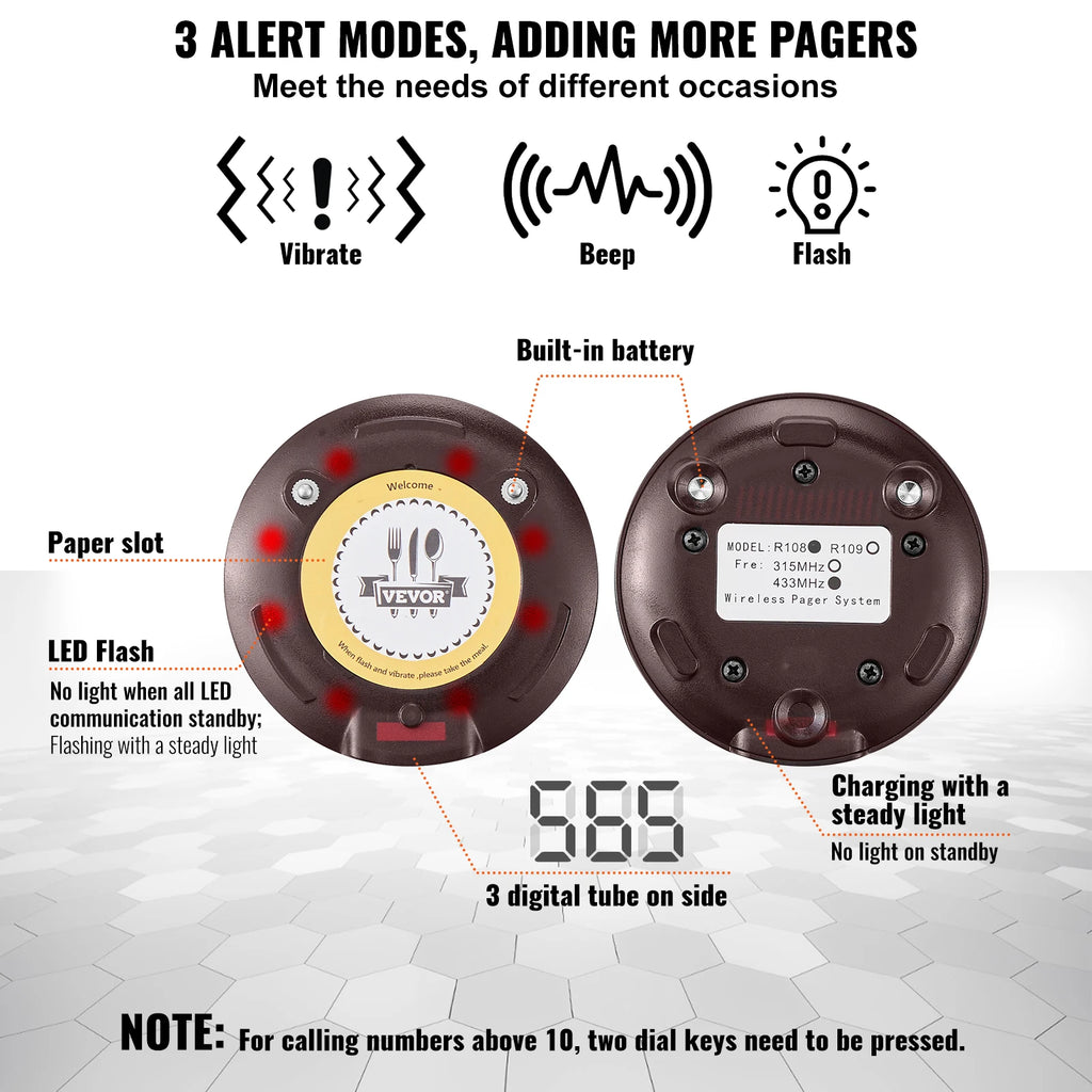 Restaurant Pager System Wireless Long Range