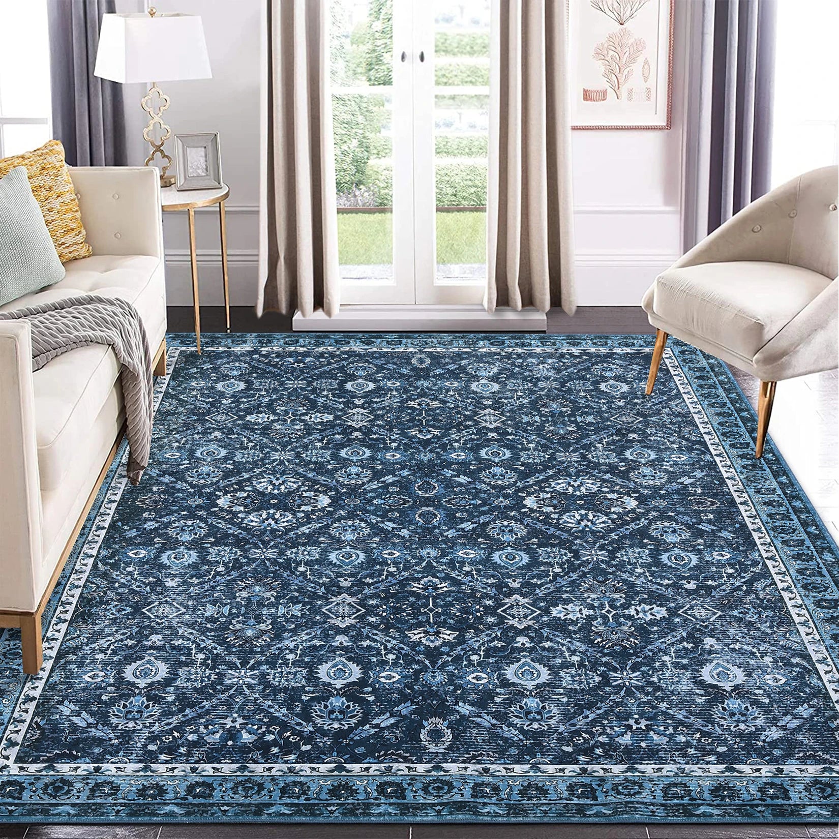 4.25x4.25 Washable Low-Pile Moroccan Trellis
