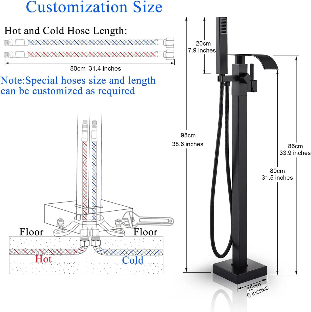 Black Waterfall Free Standing