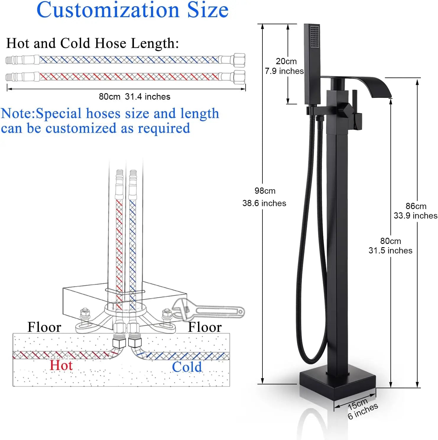 Black Waterfall Free Standing