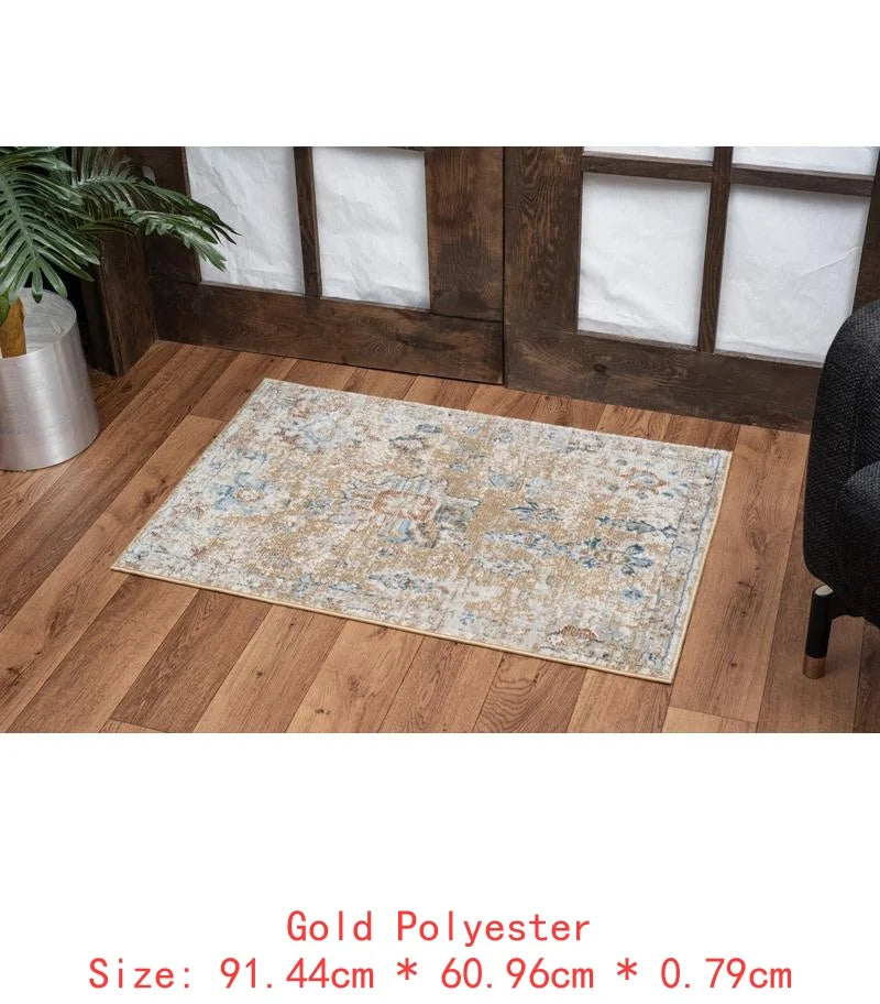 5'3"x7'3" Elegant Gold/Blue