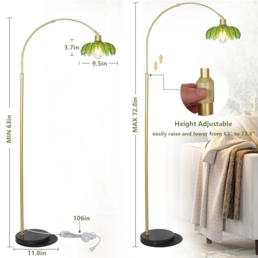 Arc Gold Green Flower Lamps