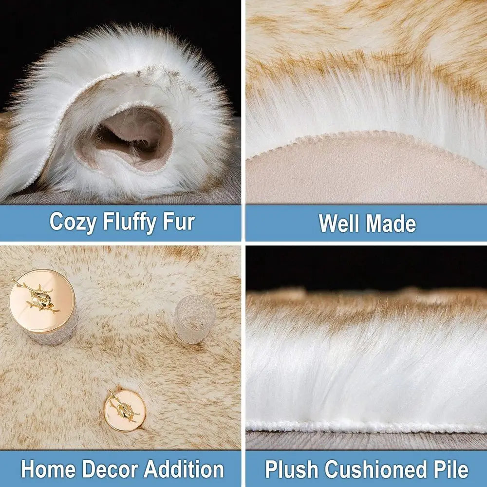 4x6 White Faux Sheepskin Soft Fluffy