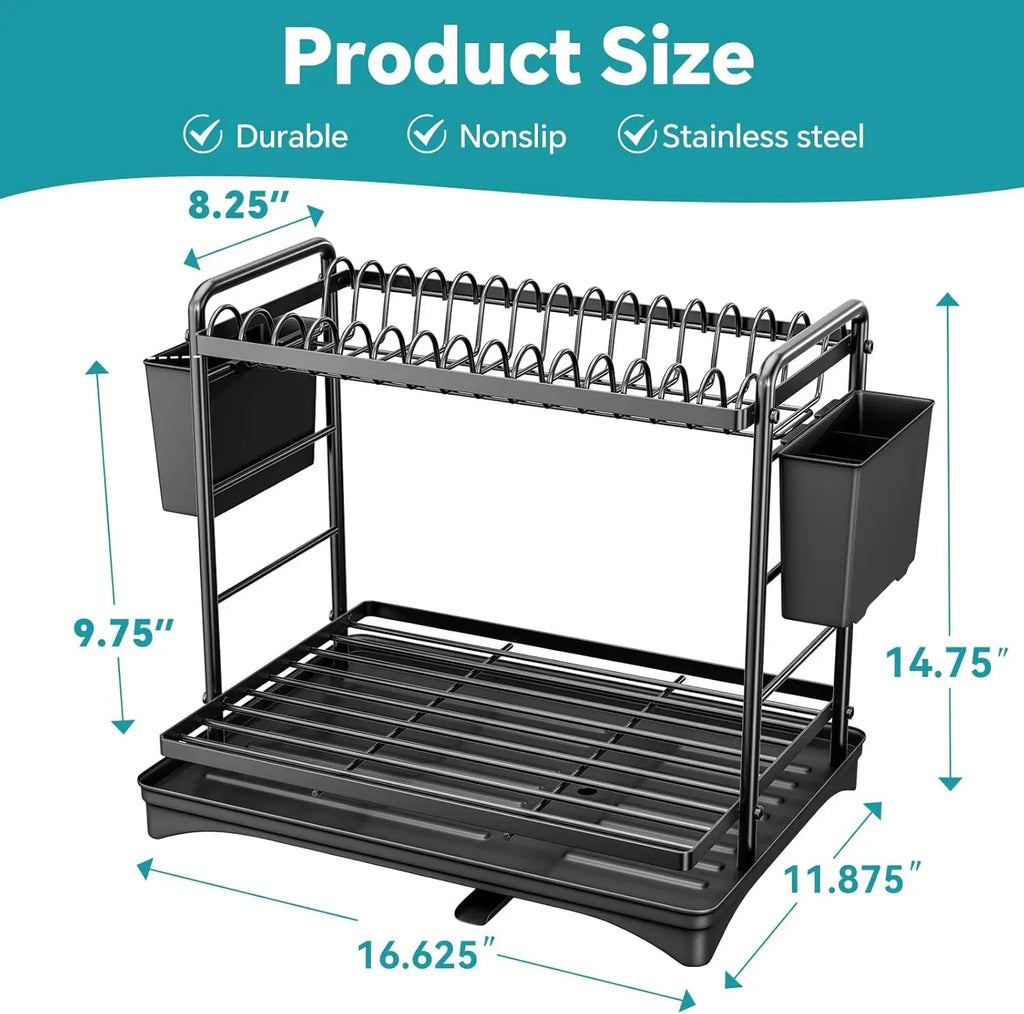 2-Tier Dish Rack Counter, Large