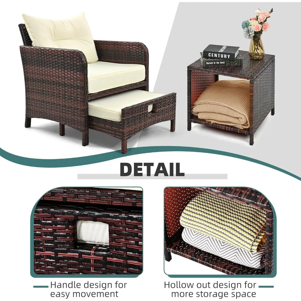 5-Piece Rattan Patio Set