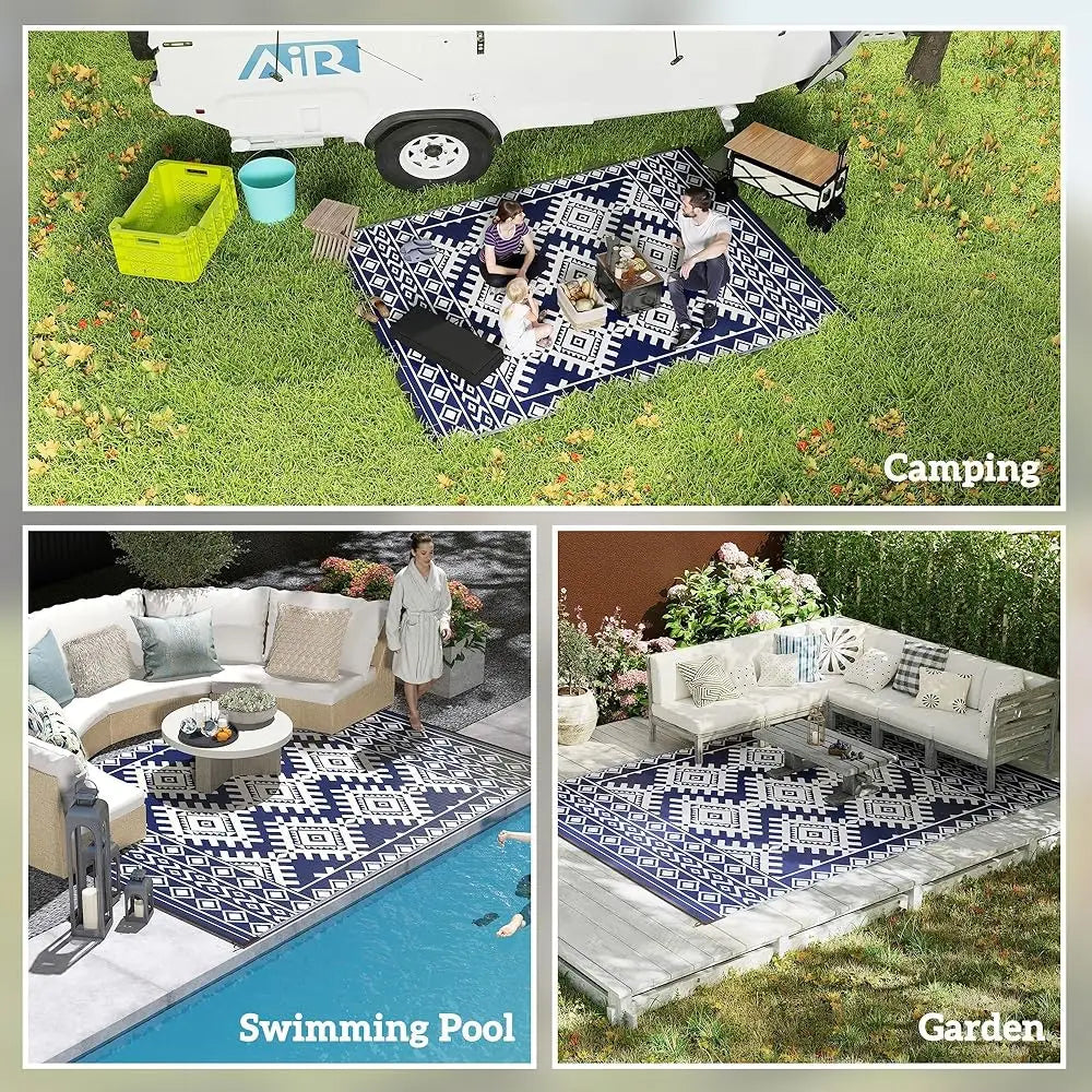 Outdoor Rug for Patio, 9' X 12' Waterproof