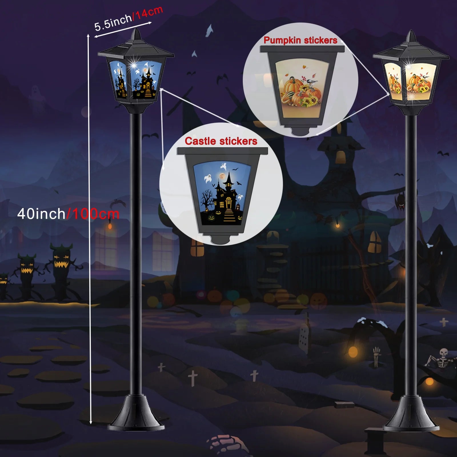 2 40" Christmas Mini Solar Lamps