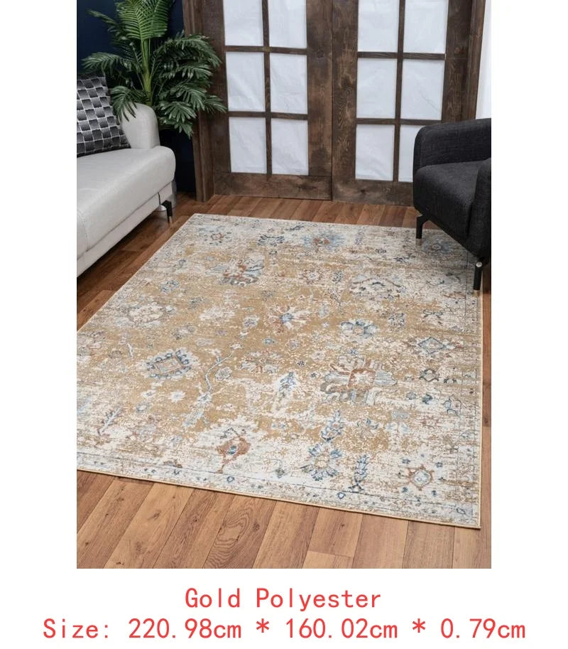 5'3"x7'3" Elegant Gold/Blue
