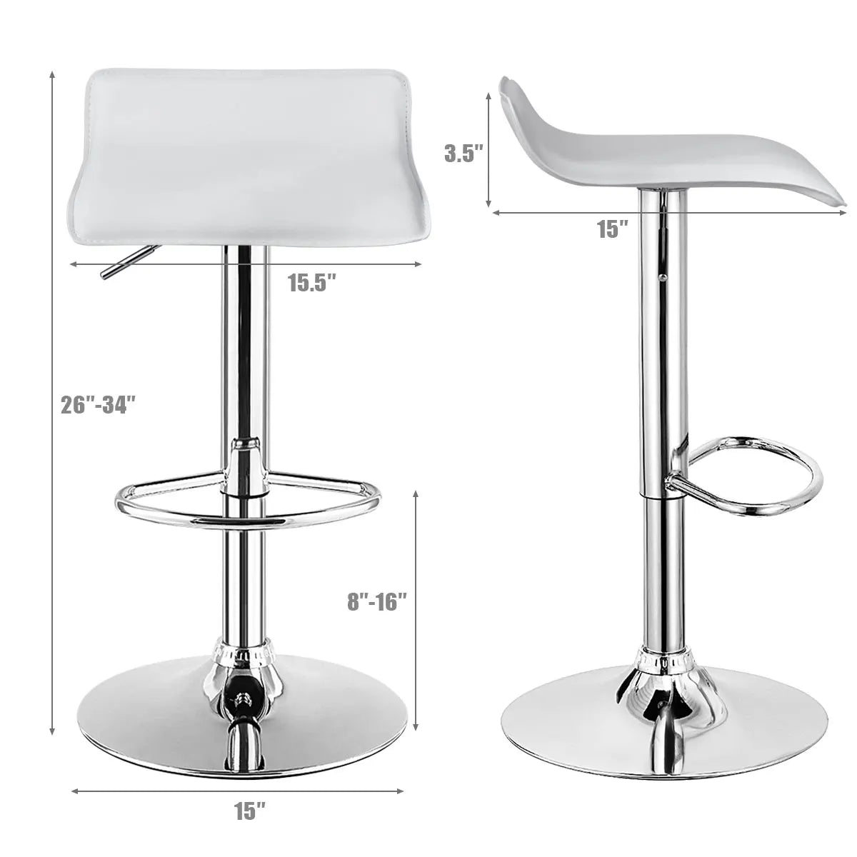 2 Swivel Adjustable PU Leather