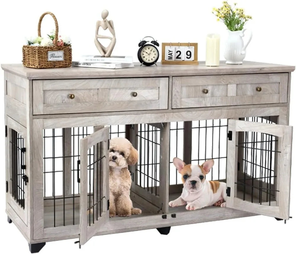 58" Large Dog Crate W/ Drawers