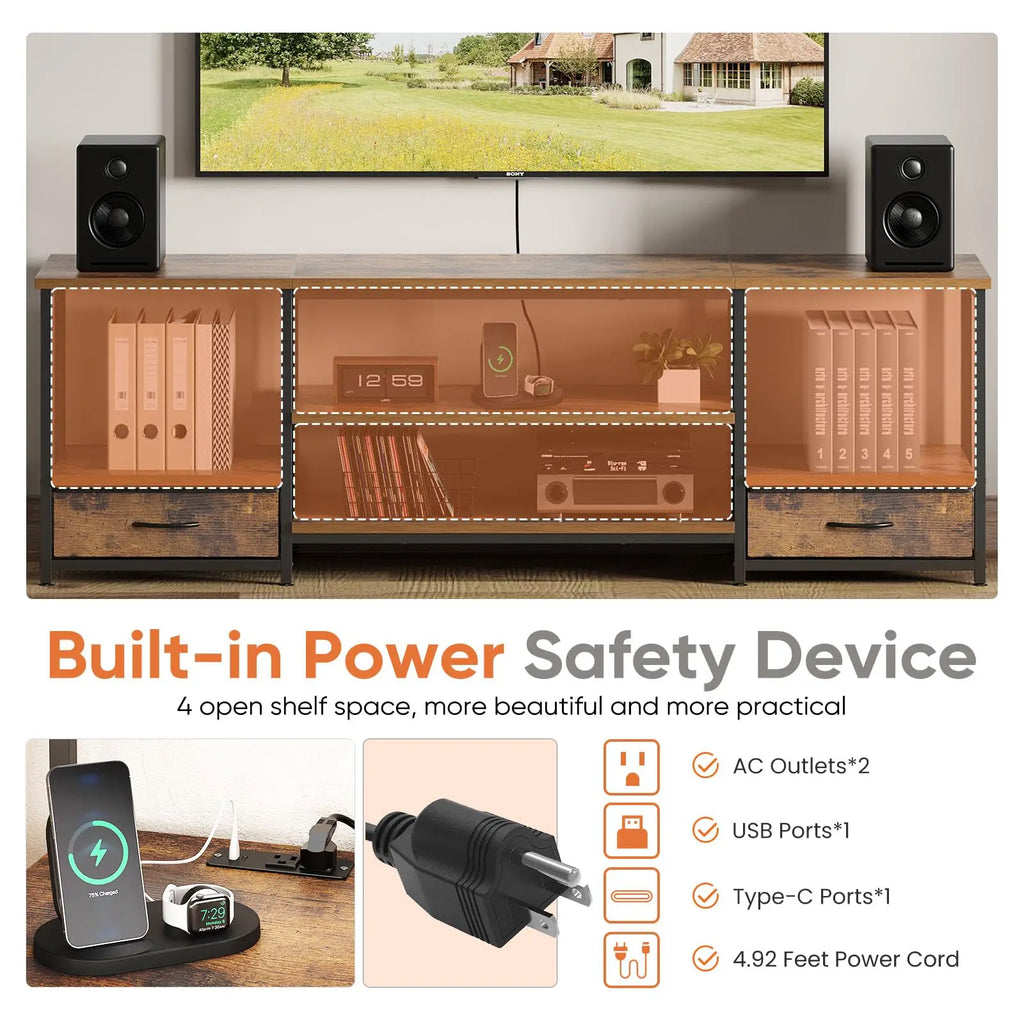 63" Wooden Stand To 75" TV