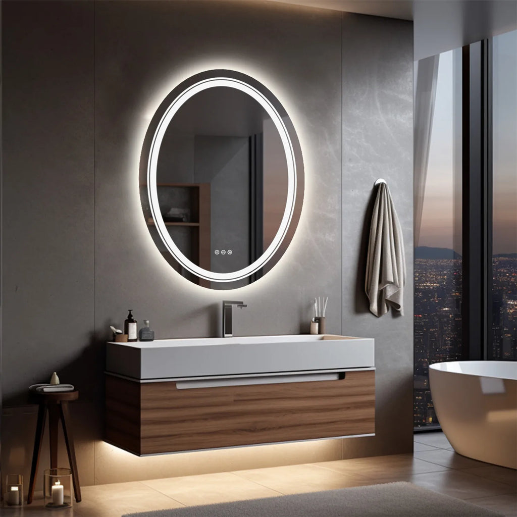 Oval LED Bathroom Mirror Dimmable