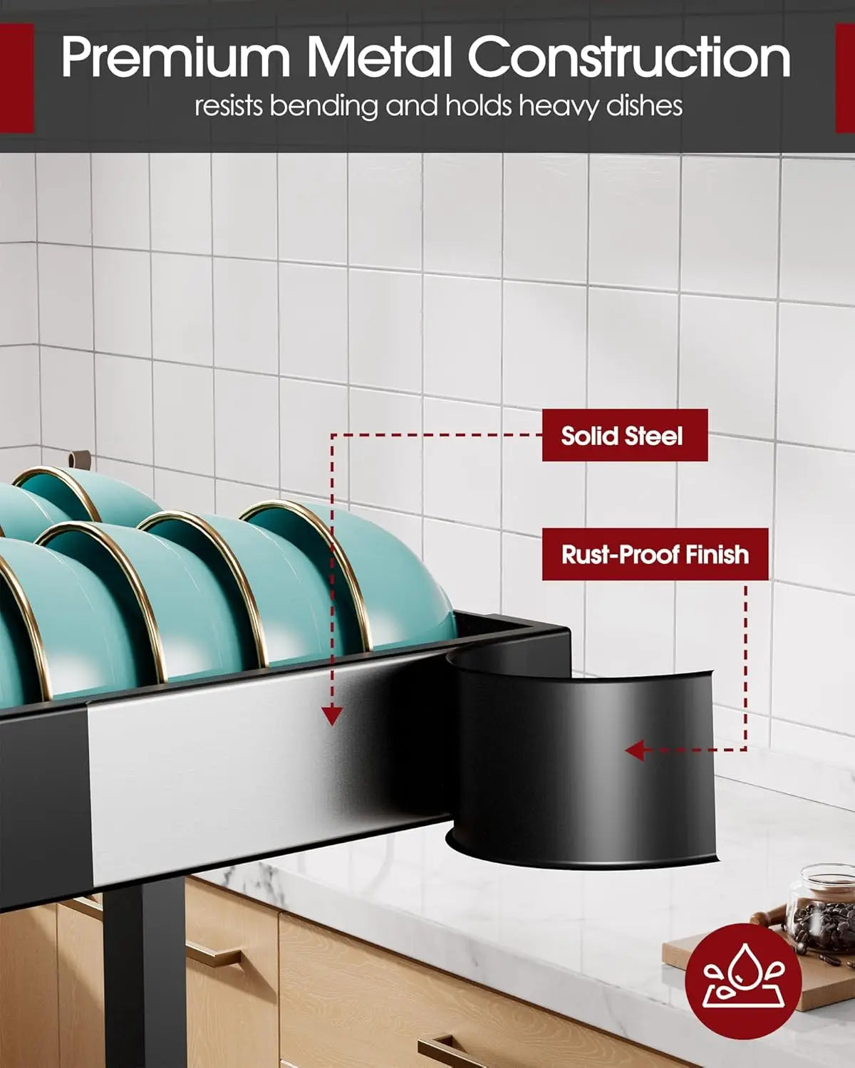 Over the Sink Dish Rack, Expandable 2-Tier