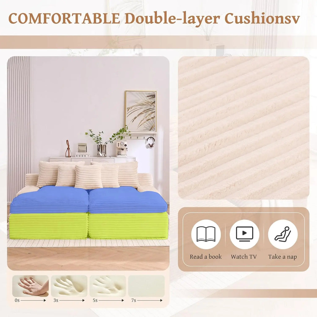 79.52" Boneless Oversized Double Chaise