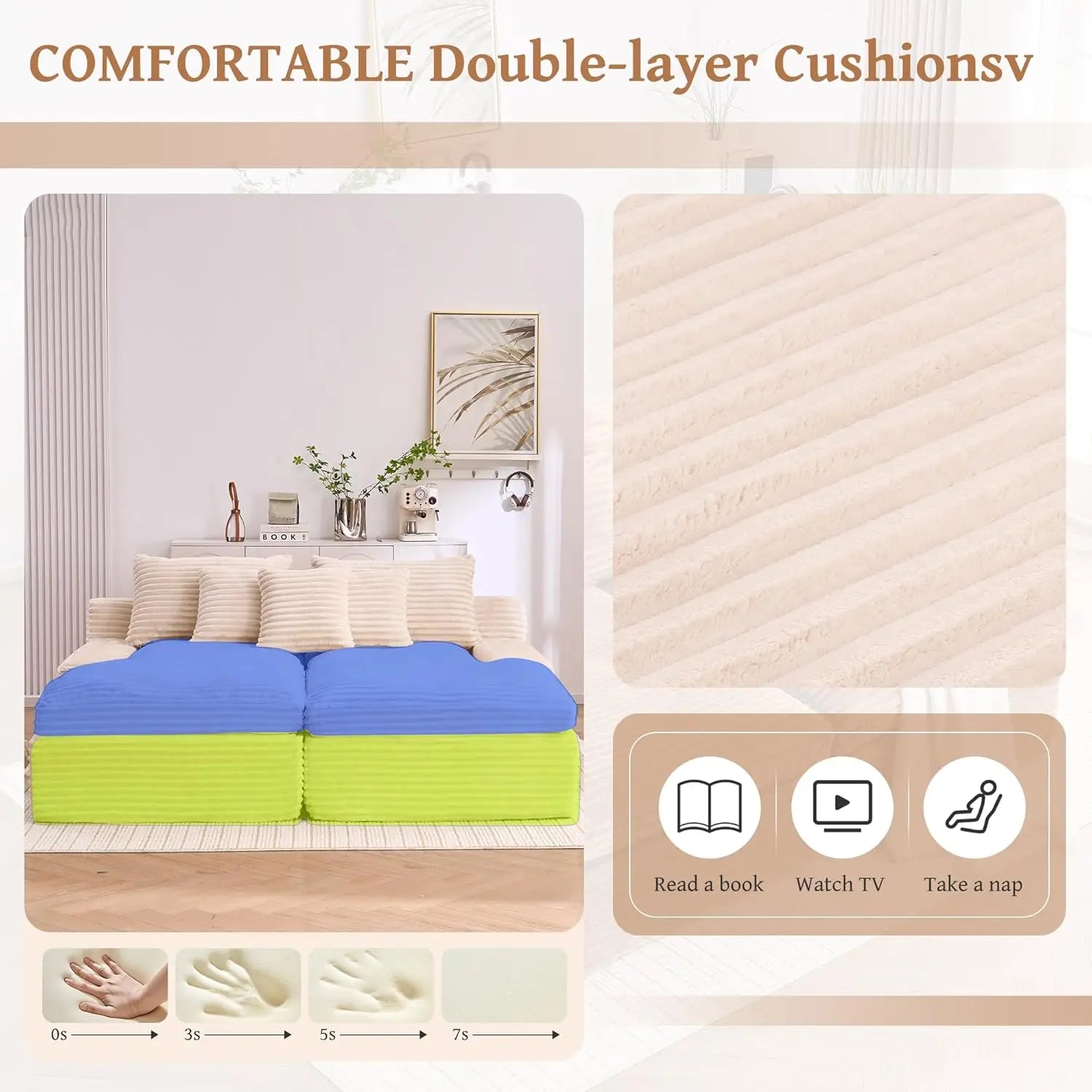 79.52" Boneless Oversized Double Chaise